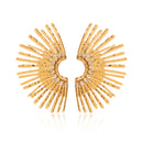 ORECCHINI VENTAGLIO GOLD CON STRASS ACCIAIO INOX 304