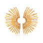 ORECCHINI VENTAGLIO GOLD CON STRASS ACCIAIO INOX 304