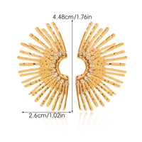 ORECCHINI VENTAGLIO GOLD CON STRASS ACCIAIO INOX 304