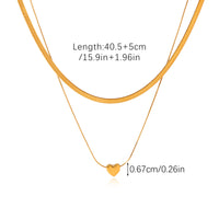 COLLANA SNAKE DOPPIO FILO A CUORE GOLD ACCIAIO INOX 304 REGOLABILE