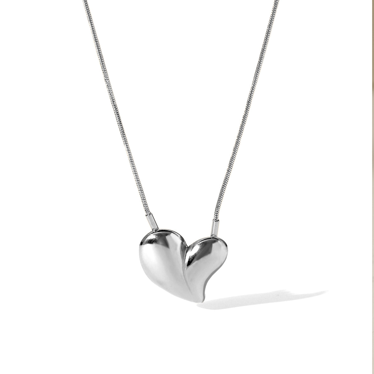 COLLANA BATTICUORE ARGENTO ACCIAO INOX 304