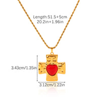 COLLANA SACRO CUORE IN ORO CON PIETRA CUORE ROSSA ACCIAIO INOX 304 REGOLABILE