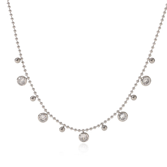 COLLANA DIAMOND CON ZIRCONI  ACCIAIO INOX 304