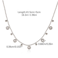 COLLANA DIAMOND CON ZIRCONI  ACCIAIO INOX 304