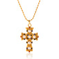 COLLANA CROCE CON PERLE  ACCIAIO INOX 304 REGOLABILE