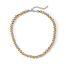 COLLANA SFERE LUMINOSE ORO/ARGENTO ACCIAIO INOX 304 REGOLABILE