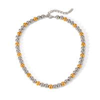 COLLANA SFERE LUMINOSE ORO/ARGENTO ACCIAIO INOX 304 REGOLABILE