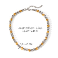 COLLANA SFERE LUMINOSE ORO/ARGENTO ACCIAIO INOX 304 REGOLABILE