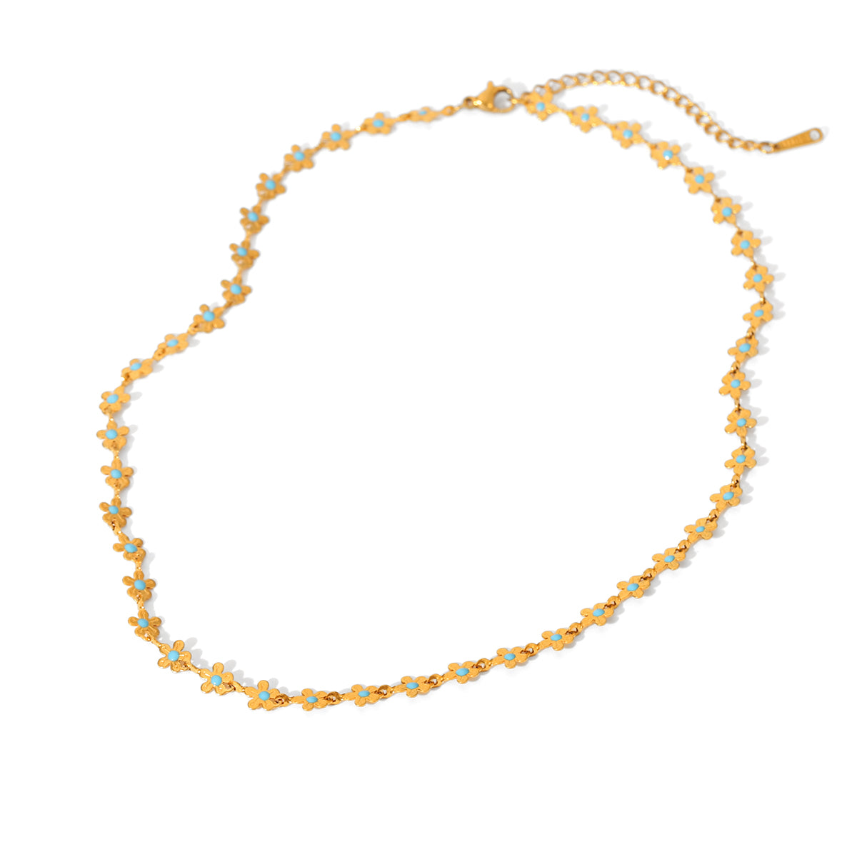 COLLANA PRIMAVERA CON PIETRE COLORATE REGOLABILE ACCIAIO INOX 304