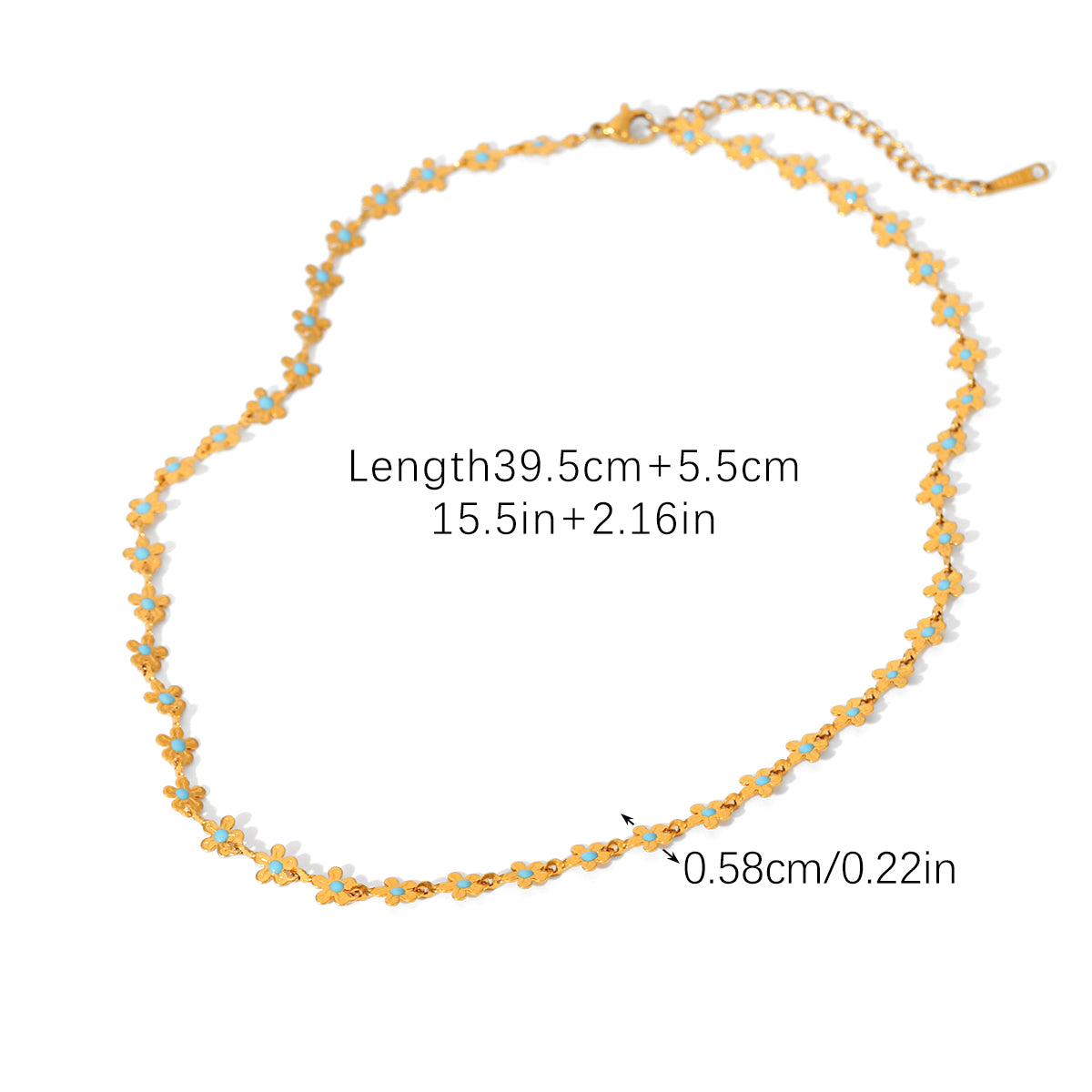 COLLANA PRIMAVERA CON PIETRE COLORATE REGOLABILE ACCIAIO INOX 304
