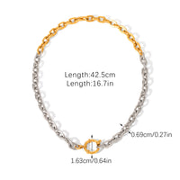 COLLANA CATENA ORO E ARGENTO IN ACCIAIO INOX 304