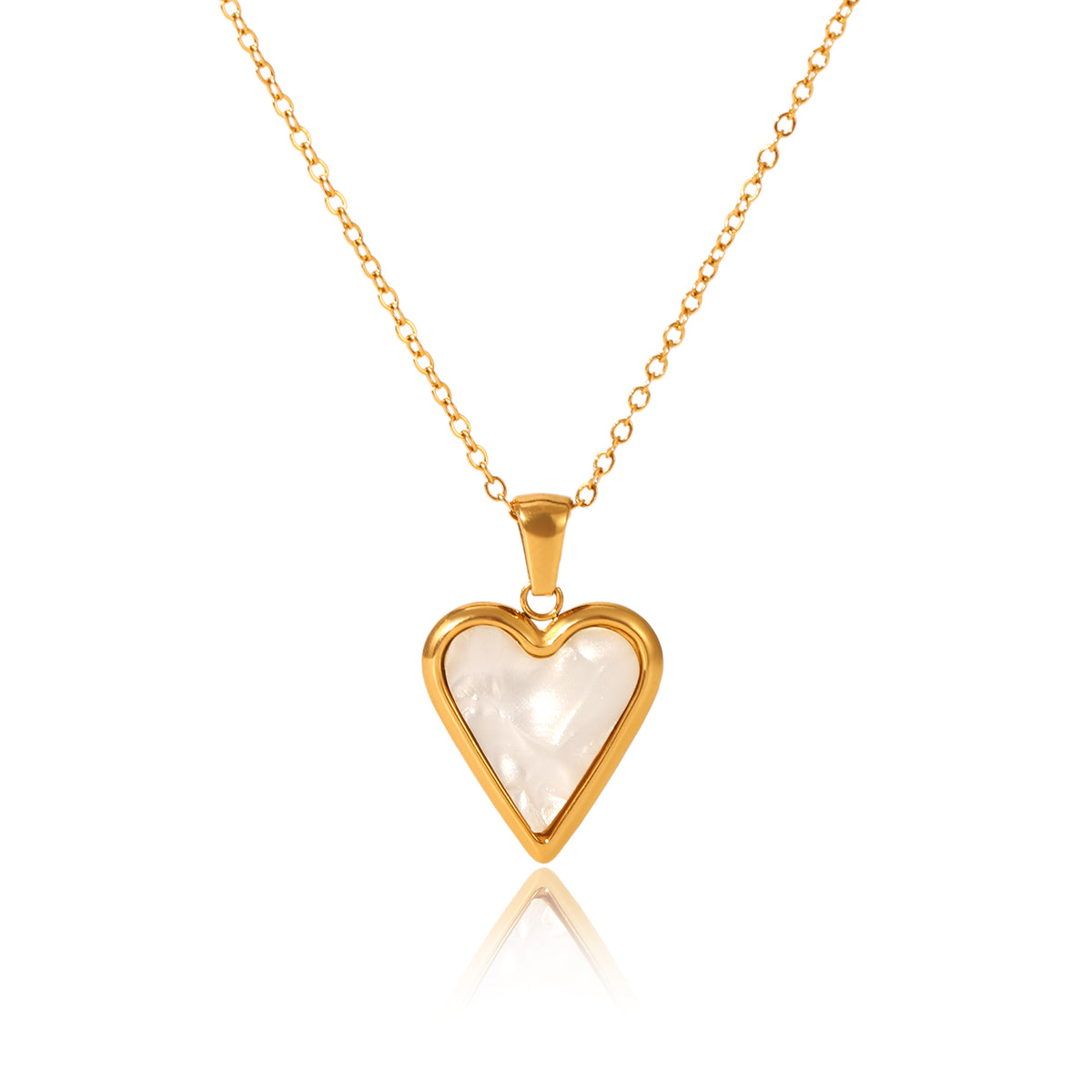 COLLANA BATTICUORE MADREPERLA ACCIAIO INOX 304