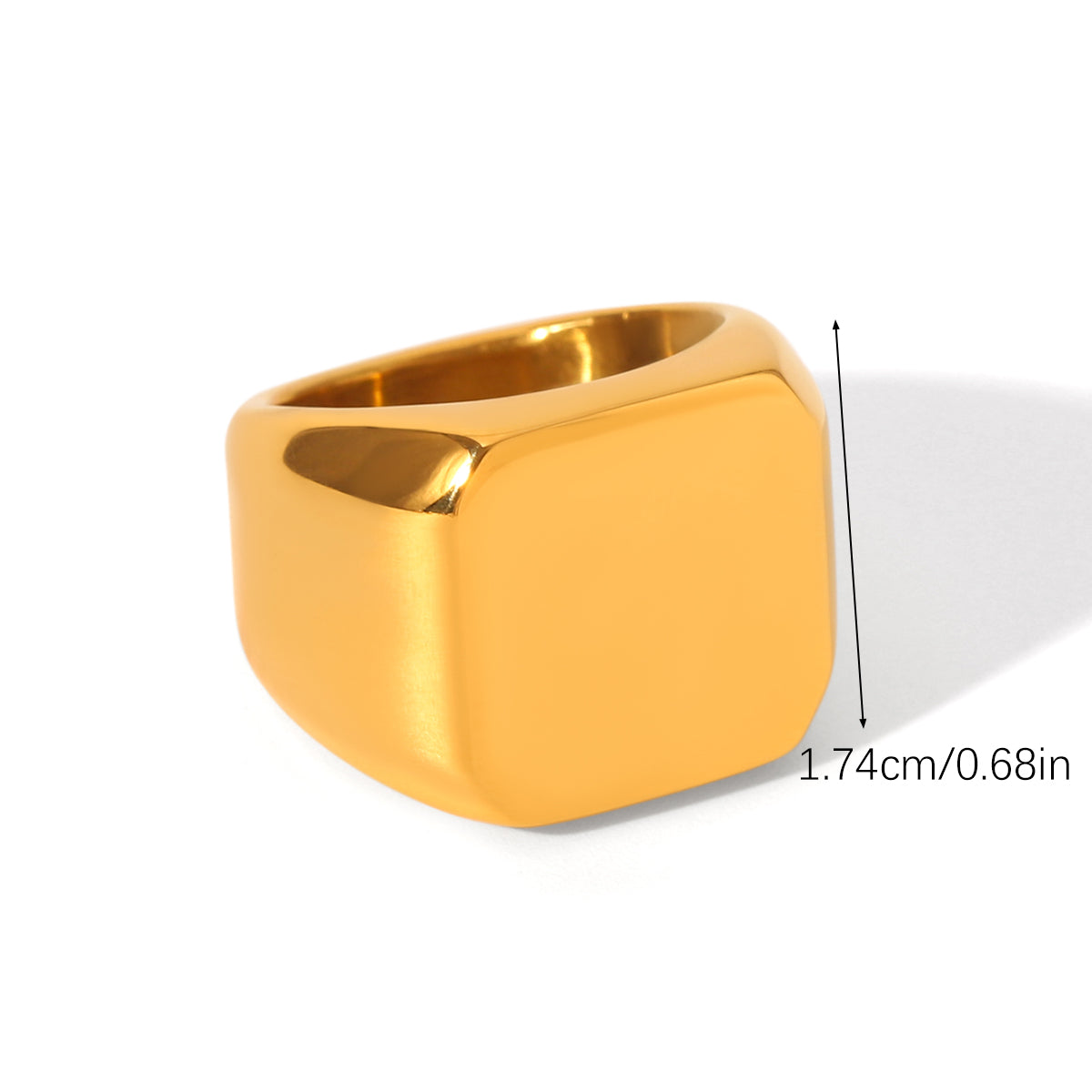 ANELLO CHEVALIER LISCIO GOLD ACCIAIO INOX 304 MIS.8