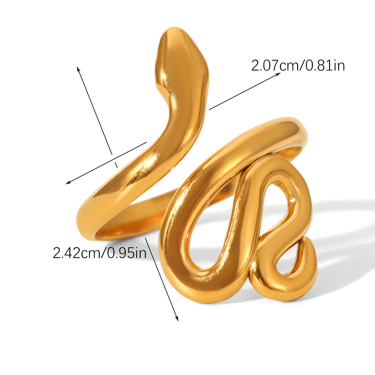 ANELLO SNAKE ORO ACCIAIO INOX 304 REGOLABILE