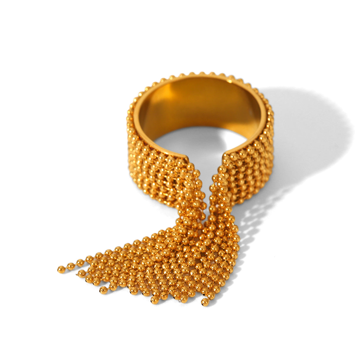 ANELLO ELEGANCE CON PENDENTI IN ORO ACCIAIO INOX 304 REGOLABILE