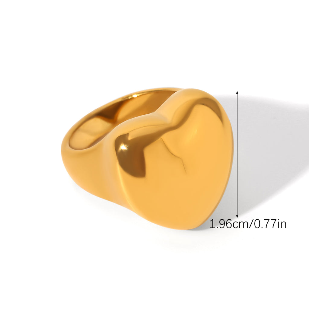 ANELLO CHEVALIER ORO CUORE MIS.8 ACCIAIO INOX 304