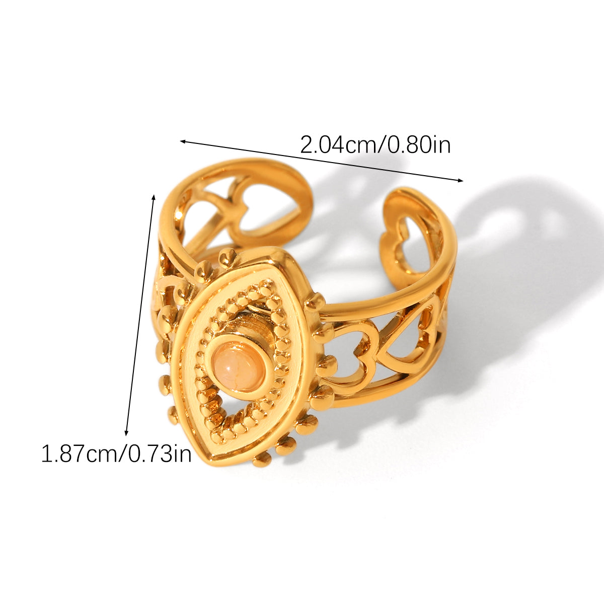 ANELLO EYE TURKIYE CON PIETRA ACCIAIO INOX 304 REGOLABILE