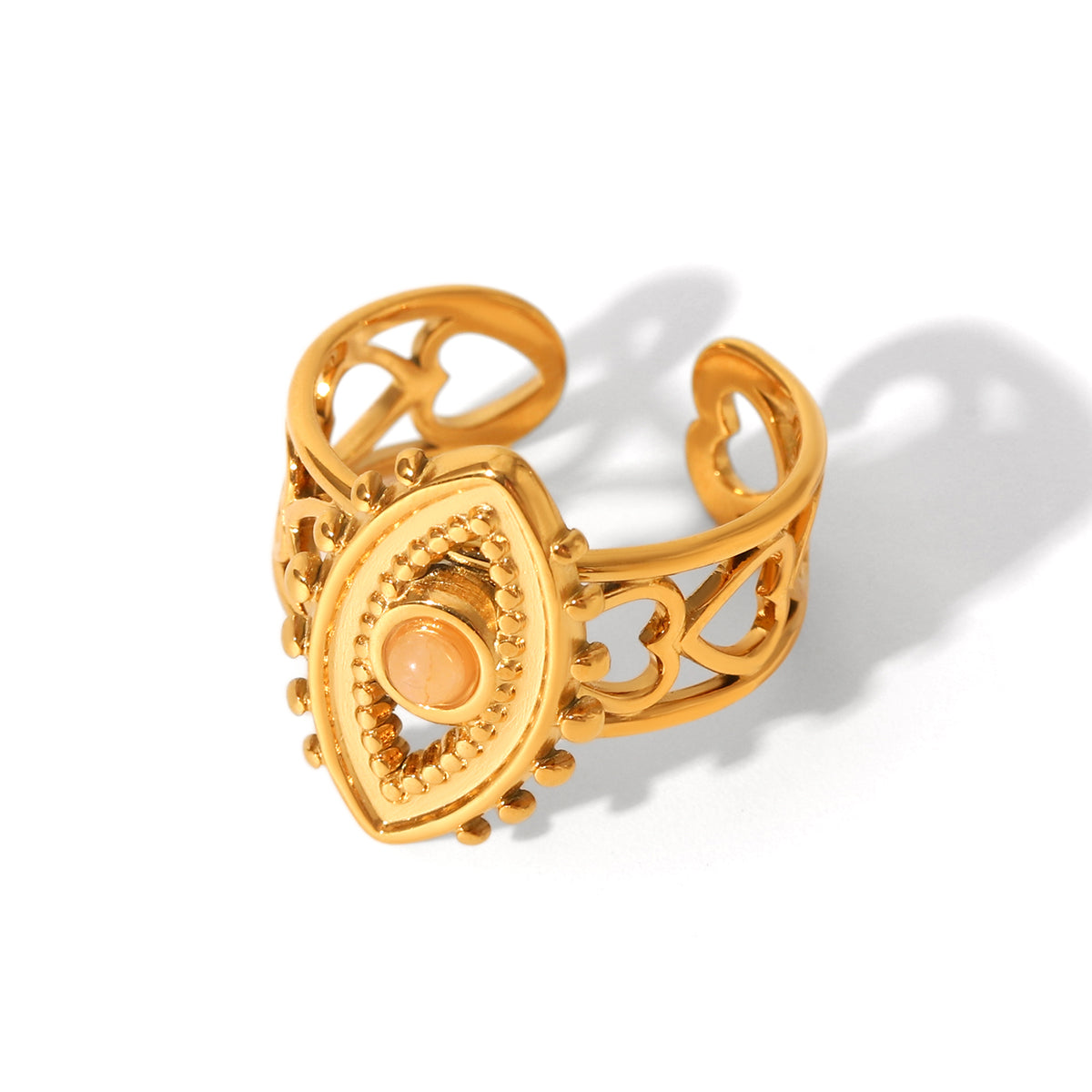 ANELLO EYE TURKIYE CON PIETRA ACCIAIO INOX 304 REGOLABILE