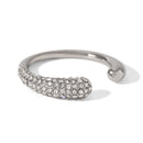 ANELLO SNAKE SILVER CON STRASS ACCIAIO INOX 304 REGOLABILE