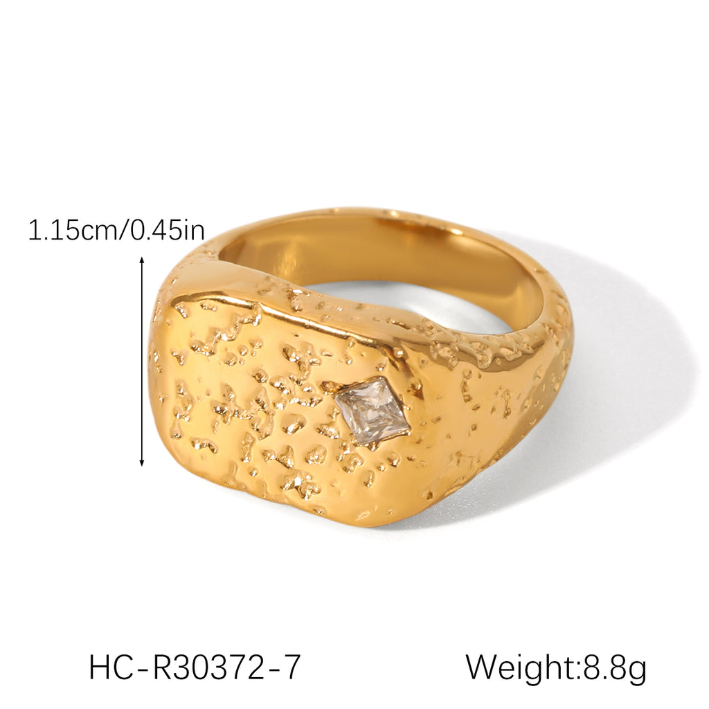 ANELLO CHEVALIER ORO CON ZIRCONE MIS.7 ACCIAIO INOX 304