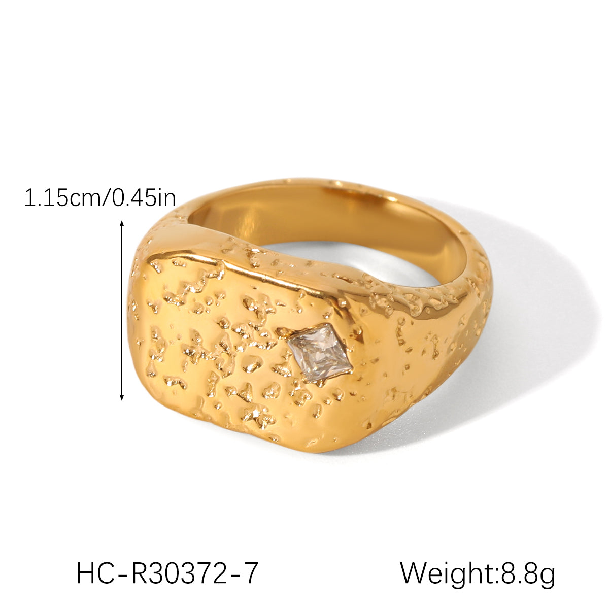 ANELLO CHEVALIER ORO CON ZIRCONE MIS.7 ACCIAIO INOX 304