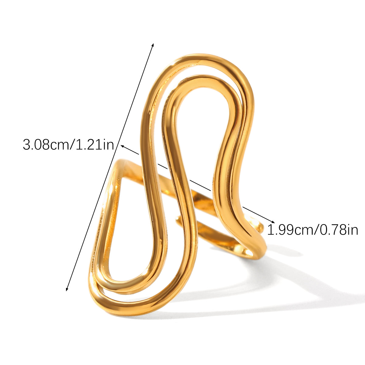 ANELLO INFINITY IN ORO ACCIAIO INOX 304 REGOLABILE