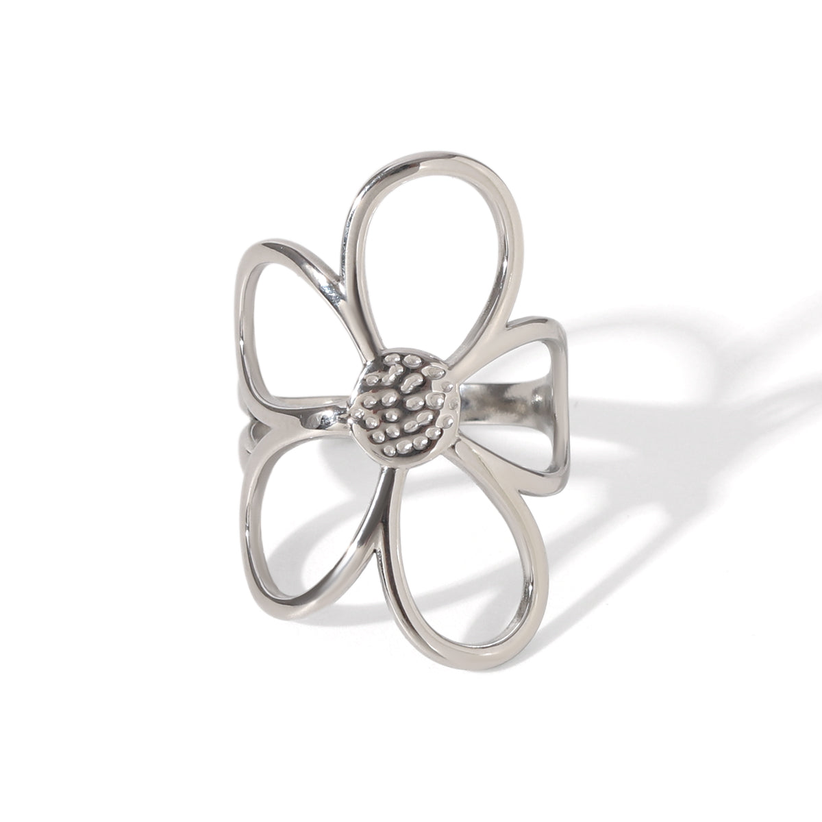 ANELLO FLOWERS IN ARGENTO ACCIAIO INOX 304