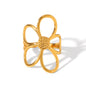 ANELLO FLOWERS GOLD  ACCIAIO INOX 304 REGOLABILE
