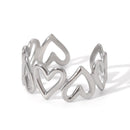 ANELLO CUORICINI IN ARGENTO ACCIAIO INOX 304
