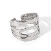 ANELLO  MARY A FASCIA IN  ARGENTO ACCIAIO INOX 304