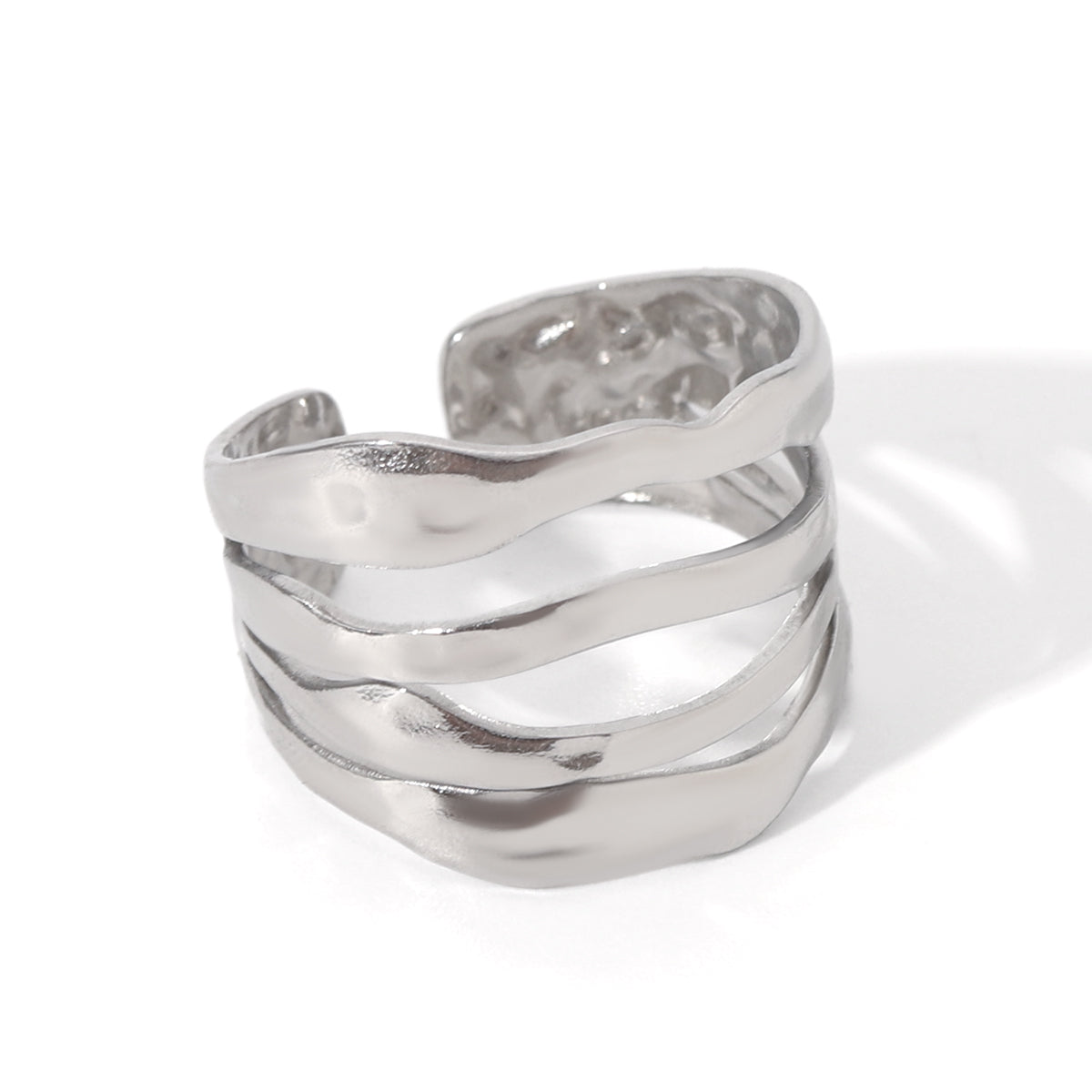 ANELLO  MARY A FASCIA IN  ARGENTO ACCIAIO INOX 304