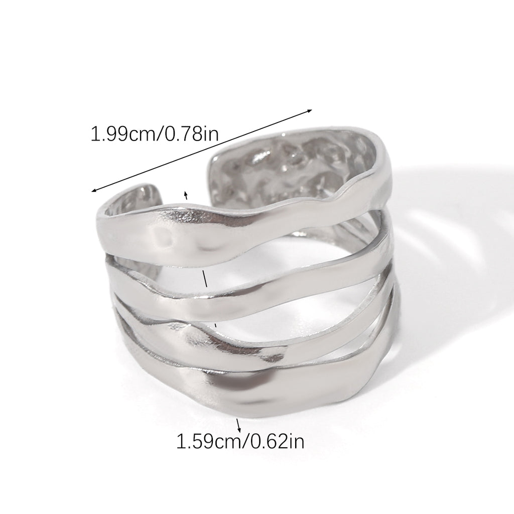 ANELLO  MARY A FASCIA IN  ARGENTO ACCIAIO INOX 304