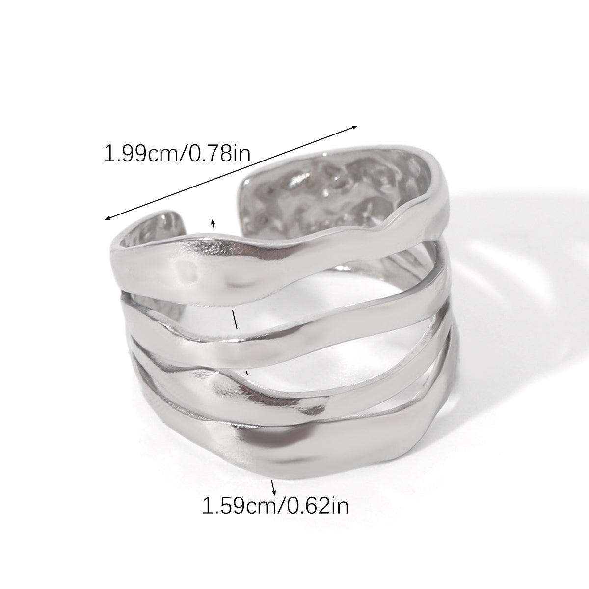 ANELLO  MARY A FASCIA IN  ARGENTO ACCIAIO INOX 304