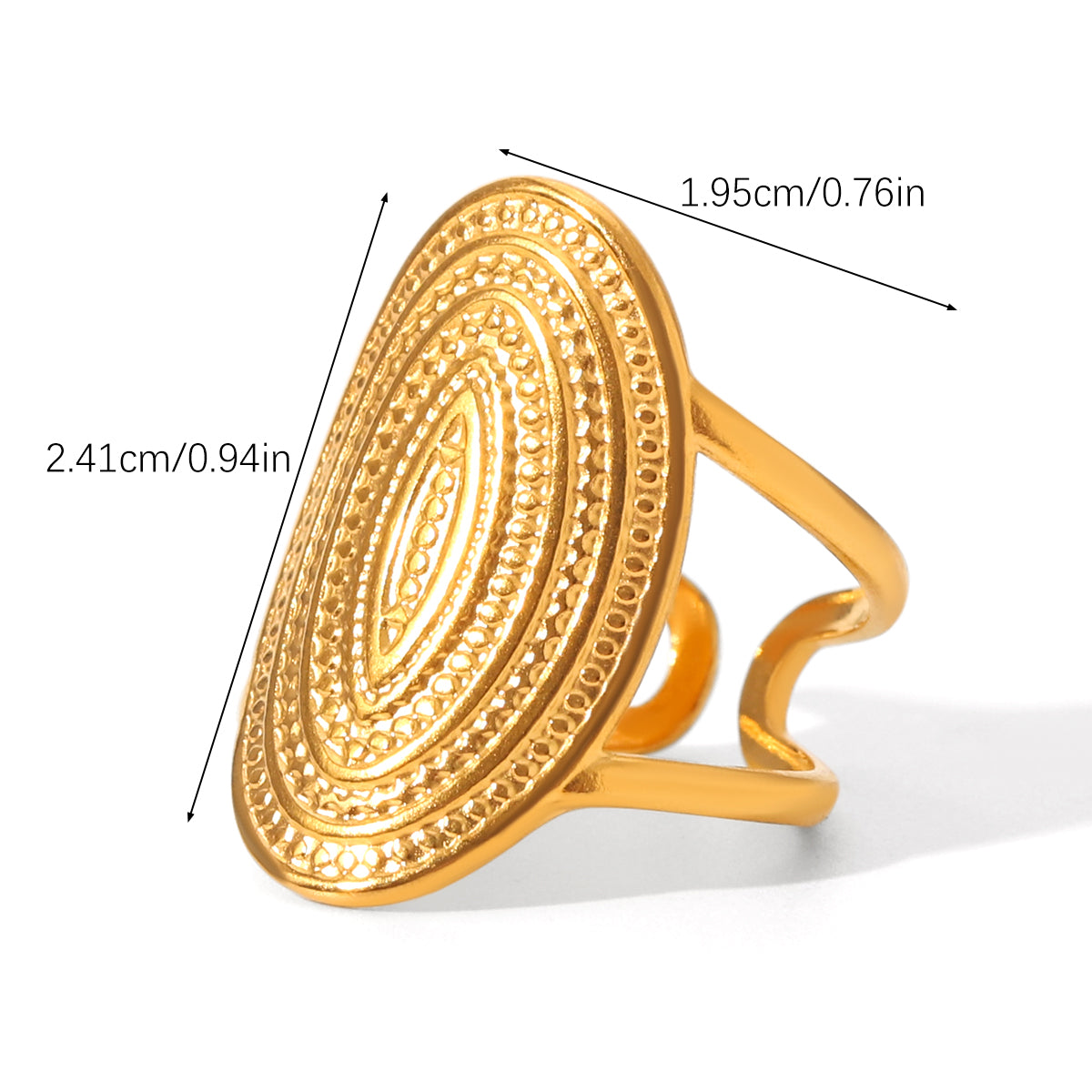 ANELLO DUBAI IN ORO ACCIAIO INOX 304 REGOLABILE