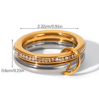 ANELLO WEDDING CON PAVè SCINTILLANTE MIS.7 ACCIAIO INOX 304