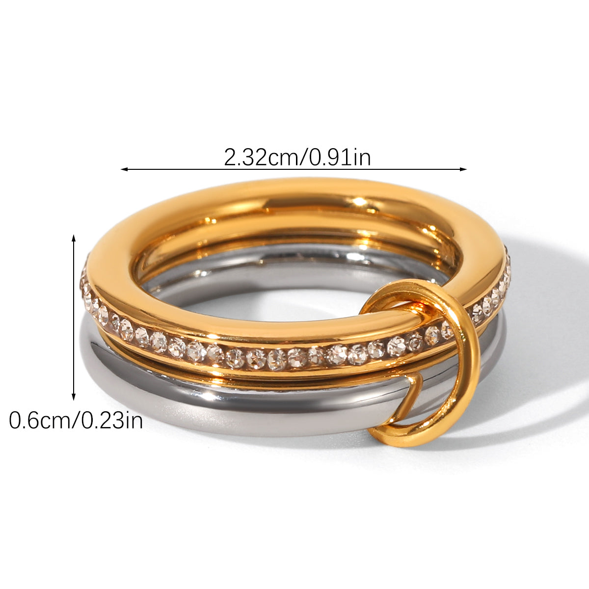 ANELLO WEDDING CON PAVè SCINTILLANTE MIS.7 ACCIAIO INOX 304