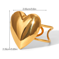 ANELLO CUORE  IN ORO ACCIAIO INOX 304 REGOLABILE
