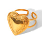 ANELLO CUORE SEGRETO IN ORO ACCIAIO INOX 304 REGOLABILE