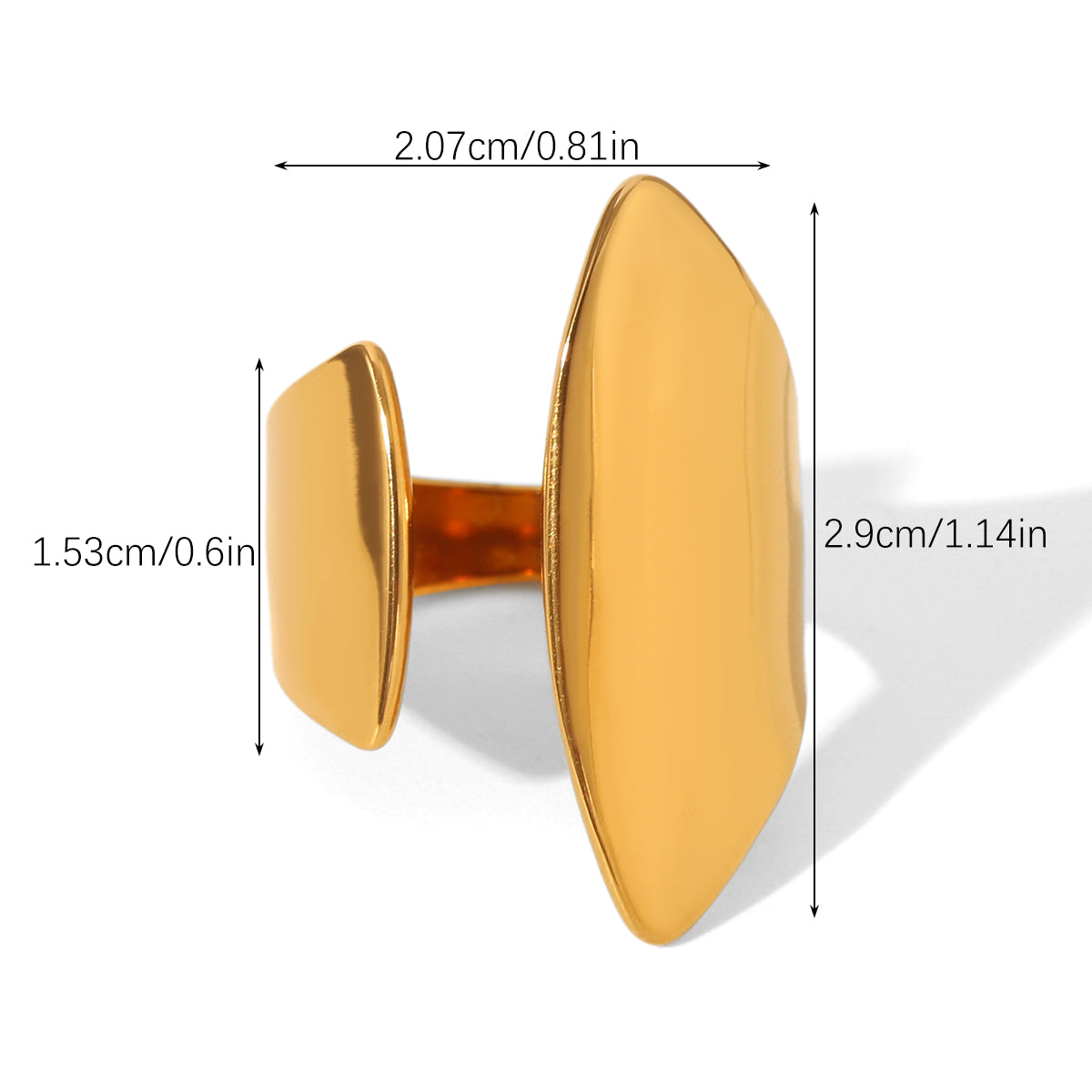 ANELLO FASCIA IN ORO REGOLABILE ACCIAIO INOX 304