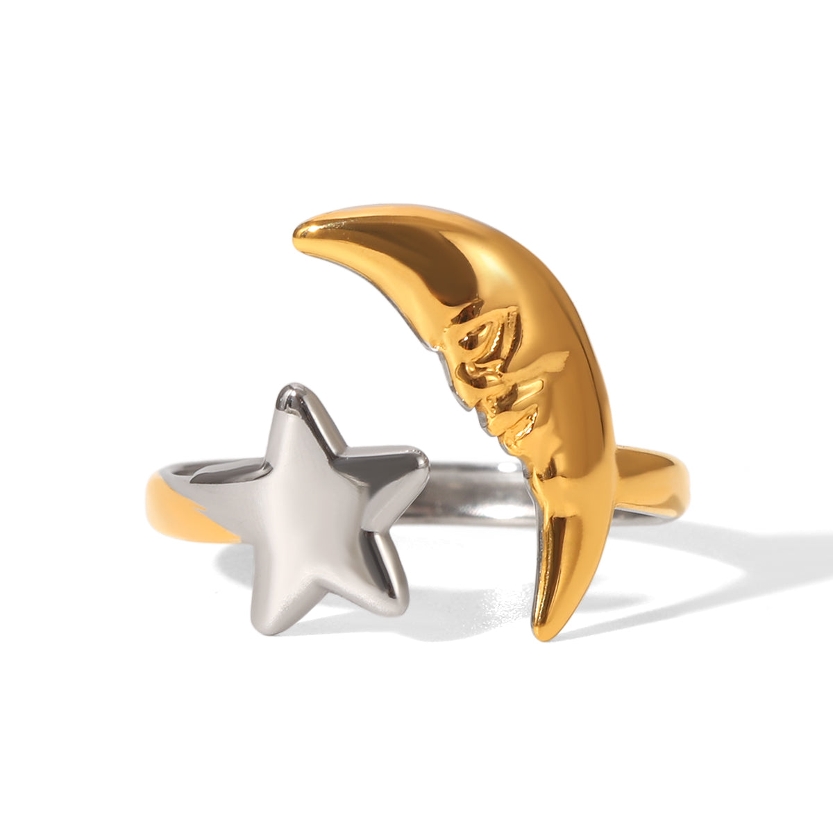 ANELLO  COSTELLAZIONI IN ORO/AREGENTO IN ACCIAIO INOX 304