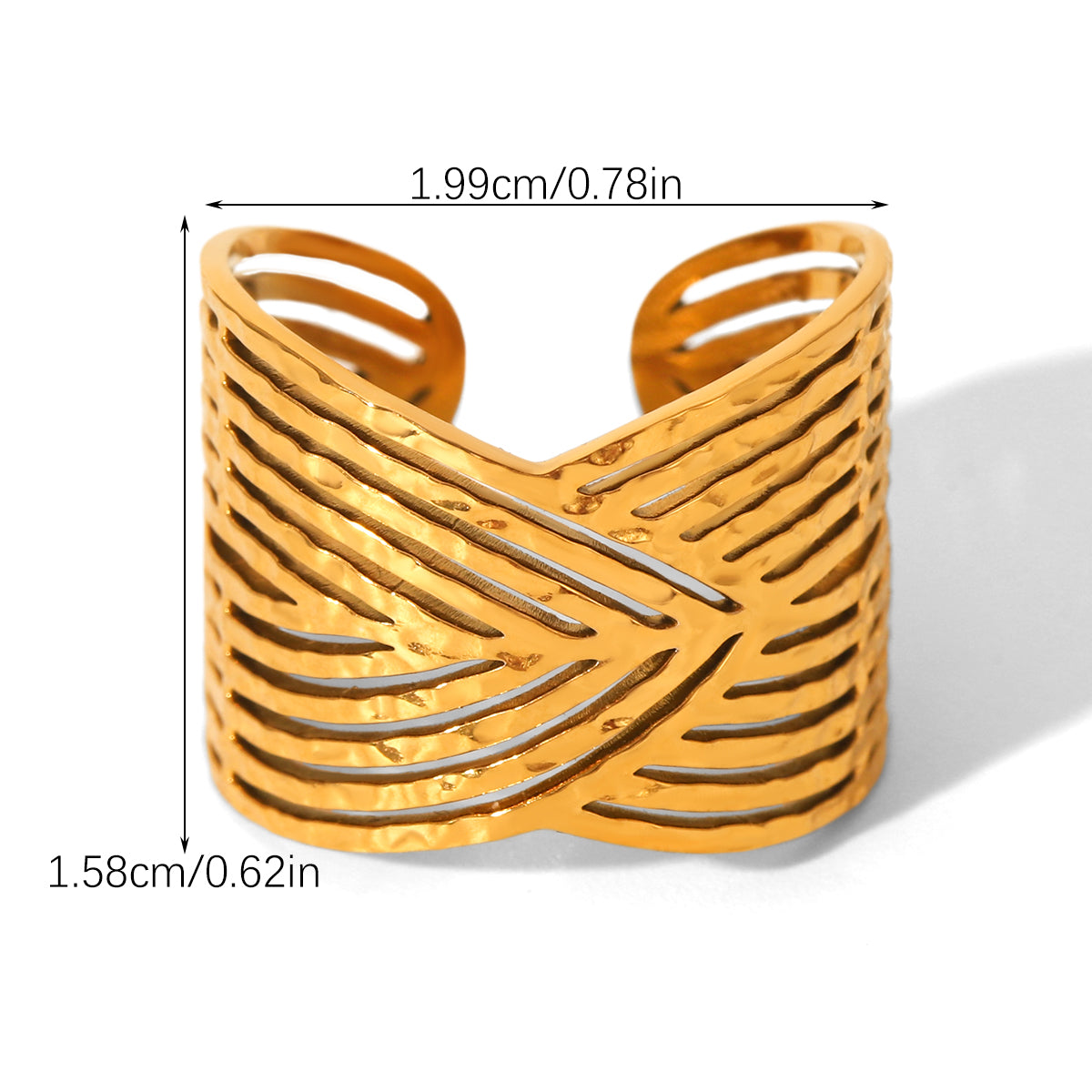 ANELLO ORO FASCIATO  ACCIAIO INOX 304