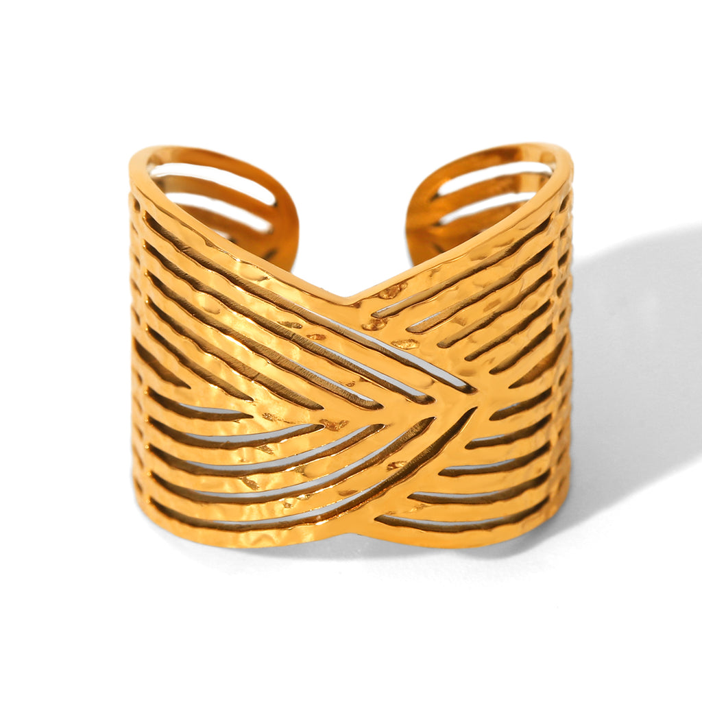 ANELLO ORO FASCIATO  ACCIAIO INOX 304