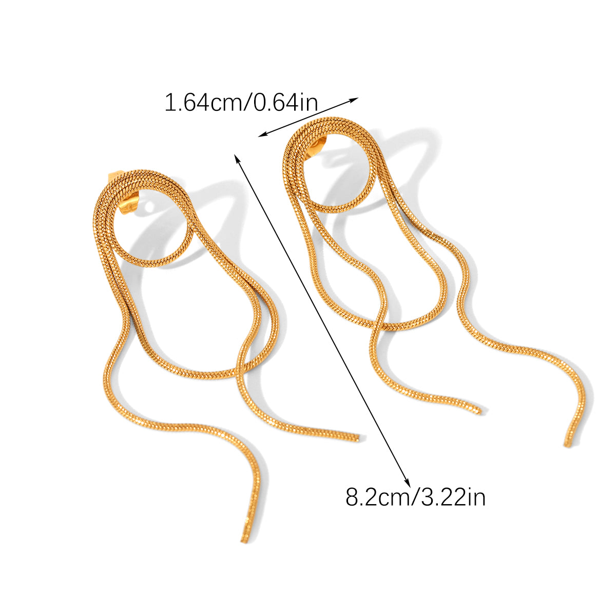 ORECCHINI NODO PENDENTI ORO IN ACCIAIO INOX 304