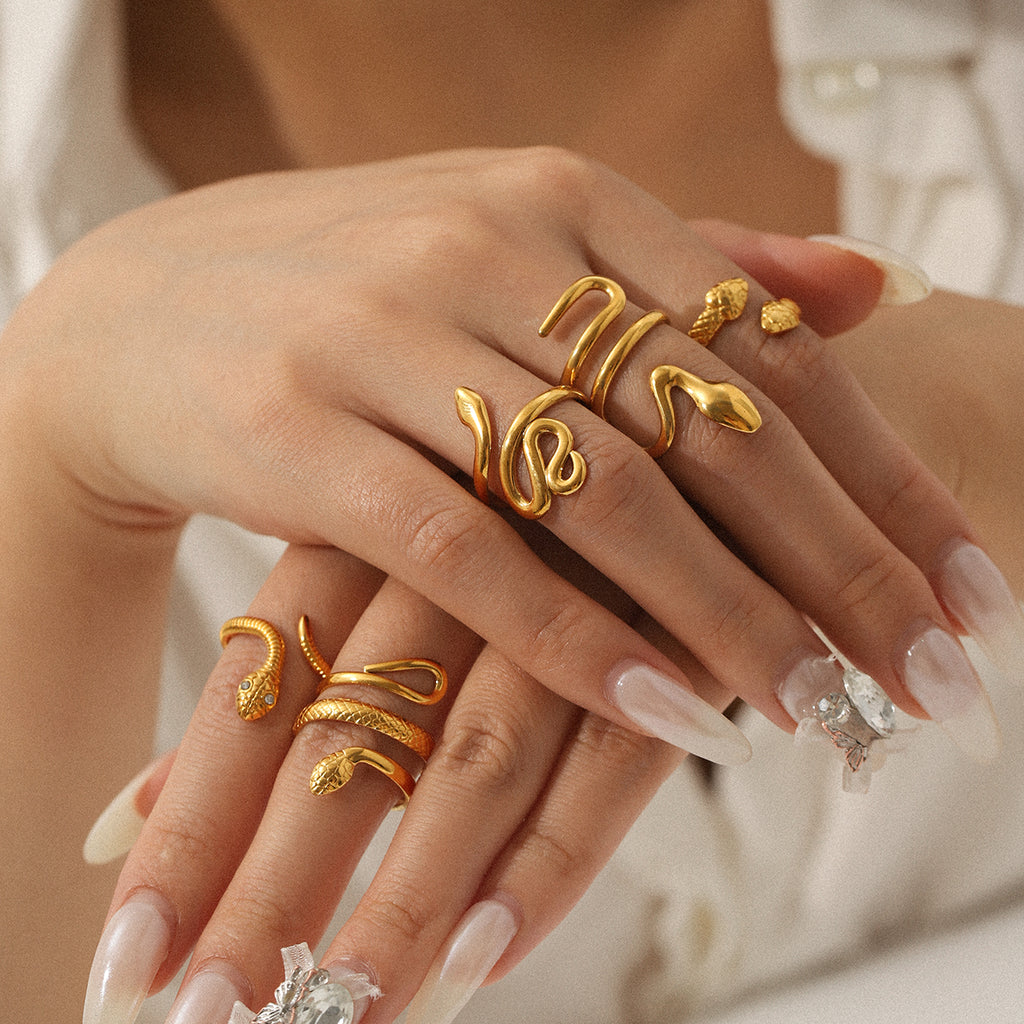 ANELLO SNAKE ORO ACCIAIO INOX 304 REGOLABILE