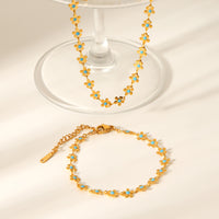 COLLANA PRIMAVERA CON PIETRE COLORATE REGOLABILE ACCIAIO INOX 304