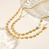 COLLANA PRIMAVERA CON PIETRE COLORATE REGOLABILE ACCIAIO INOX 304