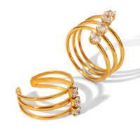 ANELLO SPIRALE DIAMOND CON ZIRCONI ACCIAIO INOX 304
