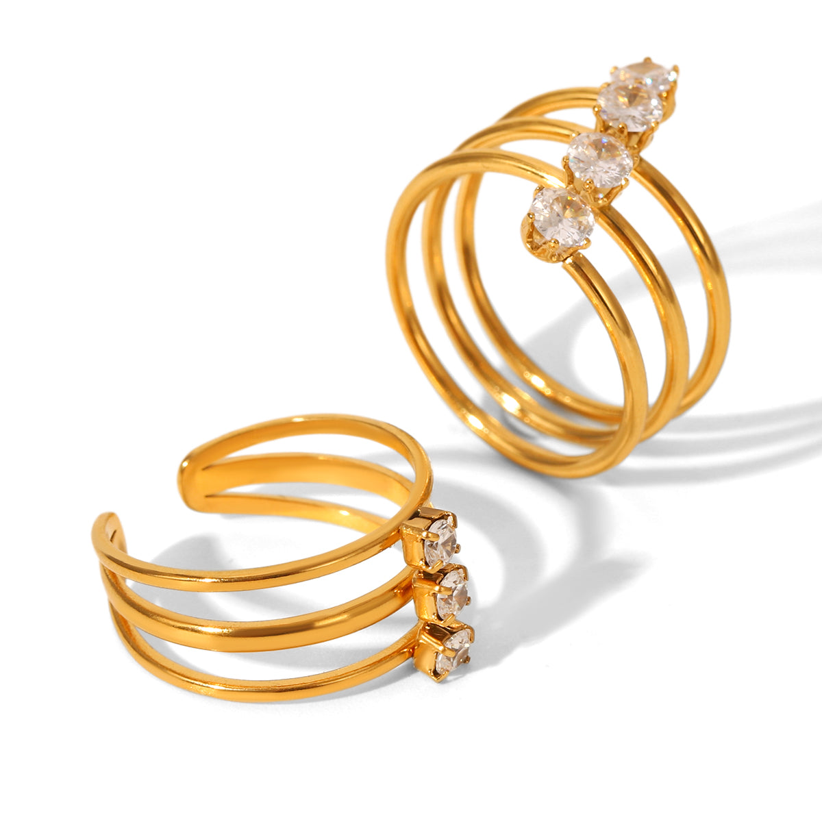 ANELLO SPIRALE DIAMOND CON ZIRCONI ACCIAIO INOX 304