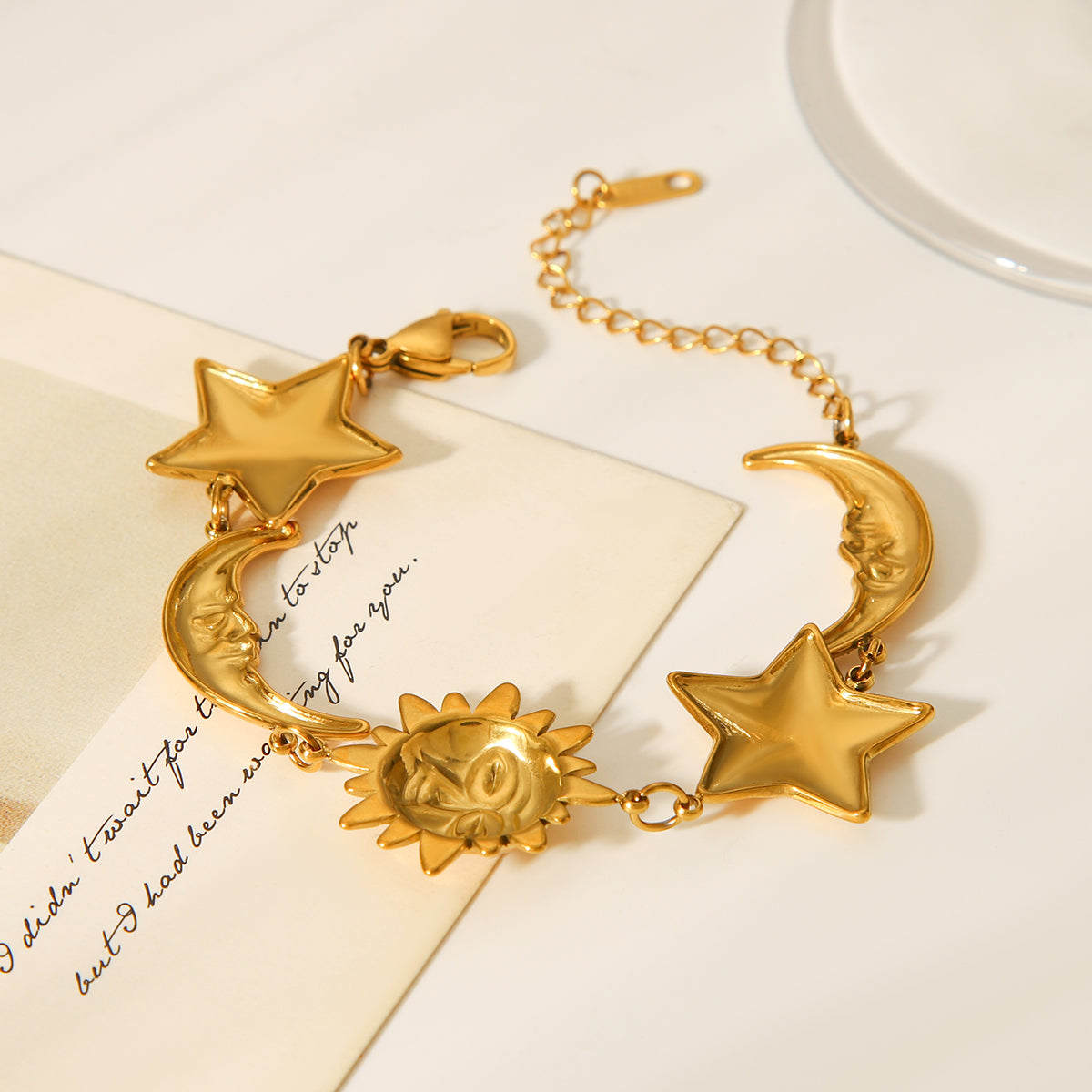 BRACCIALE COSTELLAZIONI IN ORO  ACCIAIO INOX 304 REGOLABILE