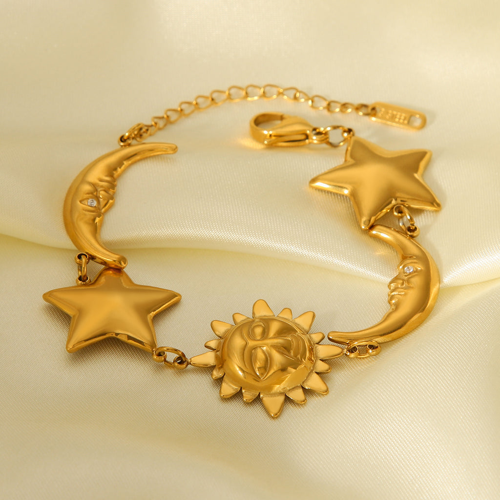 BRACCIALE COSTELLAZIONI IN ORO  ACCIAIO INOX 304 REGOLABILE